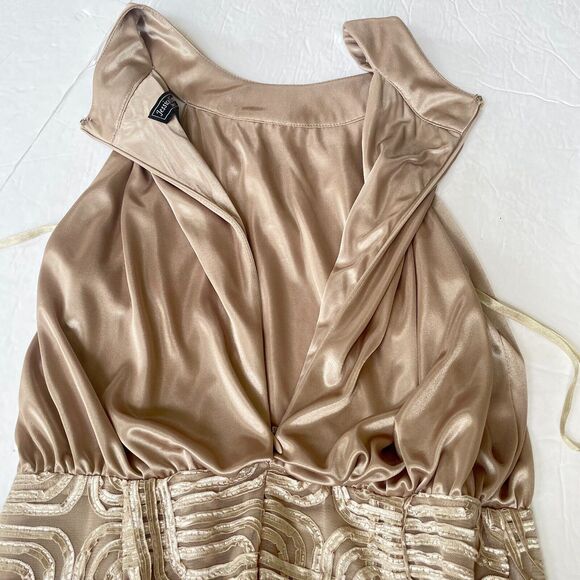 Jessica Howard Evenings Halter Cocktail Dress Satin Embellished Size 8 *Flaw* - Picture 13 of 16